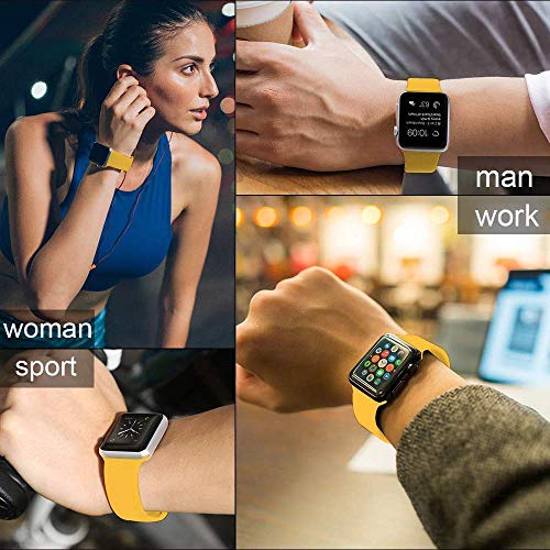 VATI Sport Band Compatible for Apple Watch Band 38mm 40mm, 6-Pack Soft Silicone Sport Strap Replacement Bands Compatible with 2019 Apple Watch Series 5, iWatch 4/3/2/1, 38MM 40MM S/M