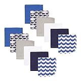 Luvable Friends 12 Piece Washcloths, Blue Fishes