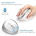 Wireless Vertical Mouse, Jelly Comb SMALL Wireless Mouse 2.4G High Precision Ergonomic Optical Mice with Adjustable Sensitivity 800/1200/1600 DPI, 6 Buttons, 【 For Small Hands 】 (White + Silver)