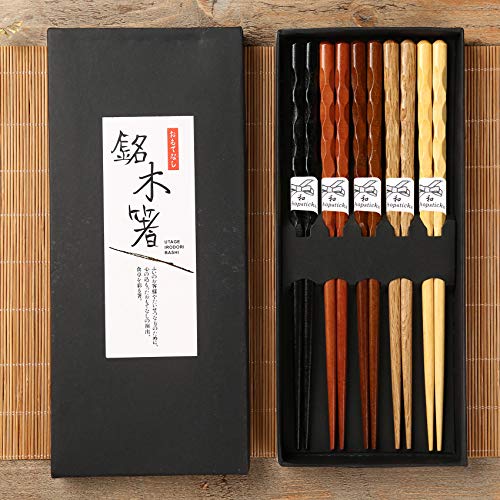 Japanese Natural Wood Chopstick Set Reusable Classic Style Chopsticks 5