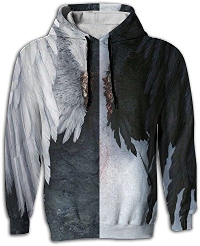 Angel Wings MEN'S Jogger Hoodie Sweat Shirt Pocket In Front Edgy Hipster Fashion Sweater For Hoody With Hat