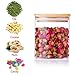 UOON Food Storage Container, Airtight Glass Storage Jars with Bamboo Lid for Pasta, Tea, Coffee, Cookies, Snacks, Set of 4