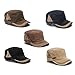 Ninth-City Unisex Vintage Military Washed Cap Cadet Army Plain Flat Hat for Men and Women (Light Brown)