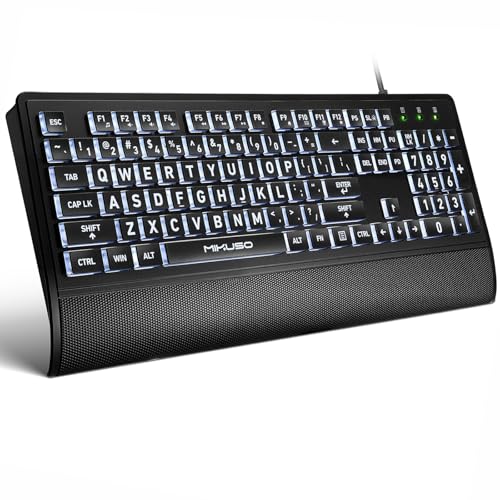 MIKUSO Large Print Backlit Keyboard