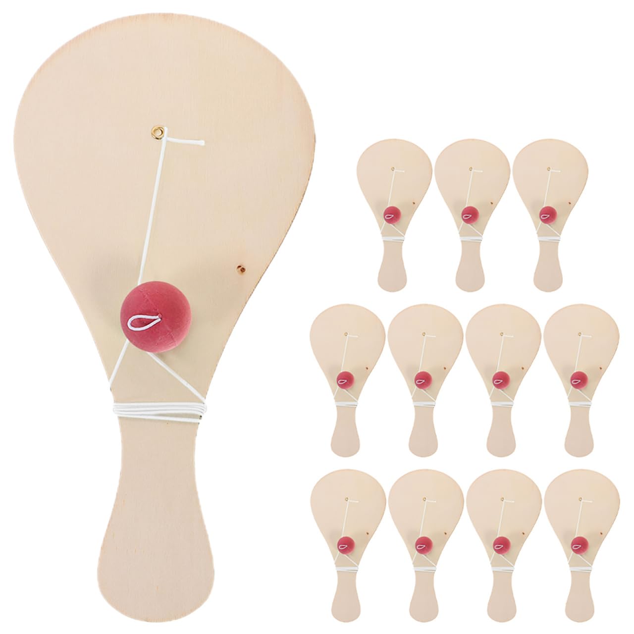 Vaguelly Hand-Painted Paddle Ball Set for Kids DIY Wooden Paddle Craft with Detachable Design and String Ball Creative Coloring Toy for Parent-Child Activities and Skill Development