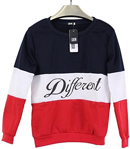 LAISIYI Thin Fleece Different Letter Printed Casual Sweater Mix Color Pullover Cute Hoodie