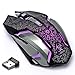 Wireless Gaming Mouse, VEGCOO C8 Silent Click Wireless Rechargeable Mouse with Colorful LED Lights and 2400/1600/1000 DPI 400mah Lithium Battery for Laptop and Computer (C9 Sliver)thumb 1
