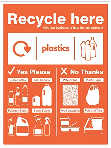 Caledonia Signs 16676Q Sign, Plastic Bottles-Wrap Recycle Here