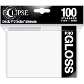Ultra Pro Eclipse Gloss Deck Protector Sleeves &ndash; Arctic White, 100 Pack | 100-count standard card sleeves with gloss front, opaque ChromaFusion back, and smooth shuffle feel for trading card gameplay