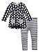 Arshiner Toddle Girls Kids Spring&Autumn Long Sleeve Lovely Rabbits Stripes Printed 2 pcs Cotton Outfits Top&Leggings Set 130(Age for 7-8 years) Navy Blue
