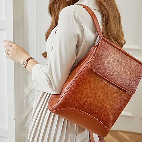 heshe womens leather backpack