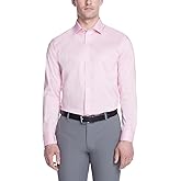Van Heusen Men's Dress Shirt Regular Fit Ultra Wrinkle Free Flex Collar Stretch Solid, Rose, 14"-14.5" Neck 34"-35" Sleeve