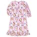 Disney Princess Girls Flannel Granny Gown Nightgown Pajamas (6, Portrait Pink/White)