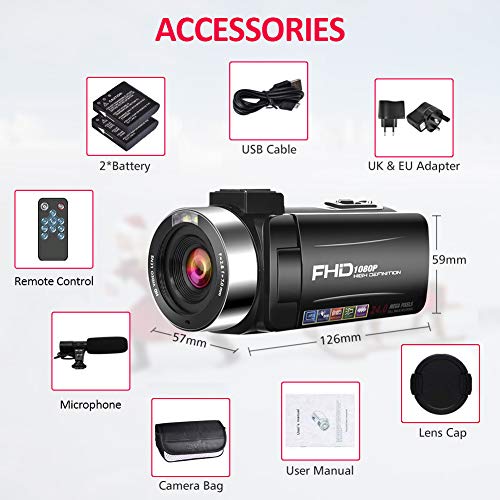 Videocmara-HD-1080P-25FPS-Vlogging-Digital-240MP-Videocmara-automtica-con-micrfono-de-Control-Remoto-y-funcin-de-cmara-Web