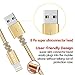 Lightning cable, FEIPUKER 3 PACK (6FT) Nylon Braided Charging Cable Cord Lightning to USB Cable Charger Compatible for IPhone 7/ 7 Plus/6/6s/6 plus/6s plus/ 5c/5s,iPod, iPad, and More (3 PACK Gold)