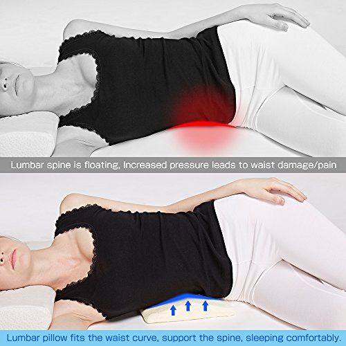 IKSTAR Lumbar Support Pillow for Sleeping, Memory Foam Bed Back Pillow - Thumbnail 5