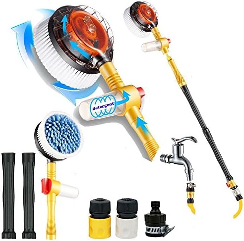 Sale-Premium Water Powered Rotary Brush for Cars, Trucks, Rv's, Motorcycles, Rims, Outdoor Furniture, Dirty Boots and More. Spin Away Dirt and Grime Like a Boss with Our Spinning Brush