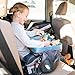 MODFAMILY Travel Tray for Kids-Lap Desk Organizes Snacks and Activities for Car, Airplane-Compatible with Any Car Seat/4-Sided Sturdy Walls, 2 Large Storage Pockets, Wear As Messenger Bag Or Backpack