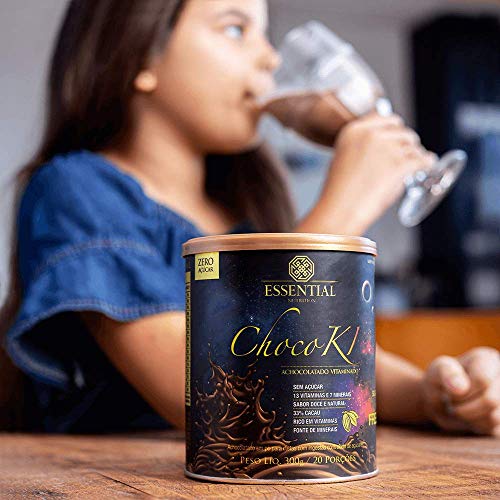 ChocoKi 300g – Essential Nutrition | Achocolatado Premium com Cacau 100% Puro | Sem Açúcar, Sem Lactose, Adoçado com Estévia | Sabor Natural e Saudável