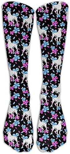 American Bulldog Flowers Unisex Compression Socks Crazy Sport Comfort Moisture Wicking Non Slip Sock Shoe Size 6-10
