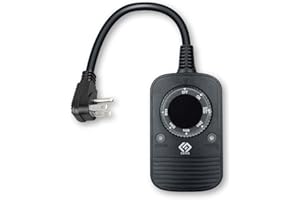 OSKOS 24-Hour Outdoor Light Timer – Water-Resistant with Photocell Dusk to Dawn Sensor, 2/4/6/8-Hour Countdown Timer, Grounded Outlet – Ideal for Home, Christmas Lights, Garden – 10A, UL Listed