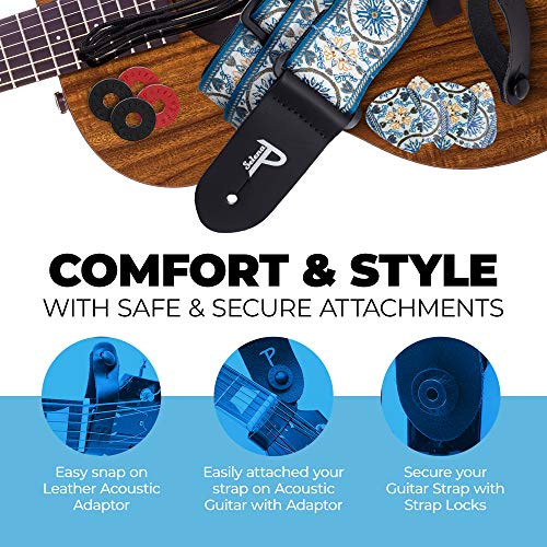 Perri's Leathers Guitar Strap Bundle BONUS 3 Medium 0.71mm Picks