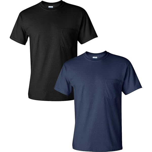 Gildan Camiseta De Algodón Ultra Para Hombre, Estilo G2000, Paquete De 2, M, Carbón/Azul Marino Jaspeado