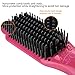 Hair Straightening Brush MCH Ceramic Fast Heating with Heat Resistant Glove, Temperature Lock Function, Adjustable Temperature, Anti-Scald Ionic Hair Brush - Fuscia Pink
