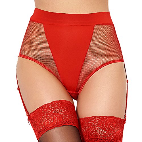 BQ Women's Underwear Garter Belt Cotton and Mesh High Waist Vintage Panties