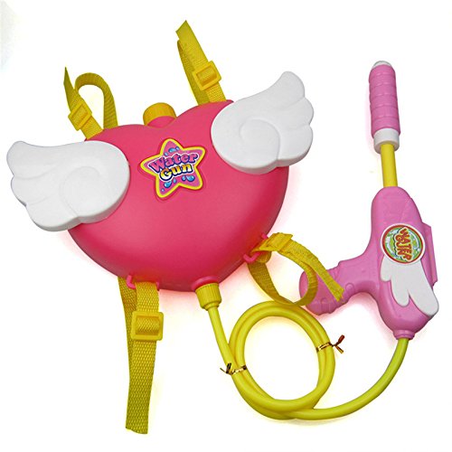 Queta Water Pistols TOY_GUN with Water Tank - Scatter Blast, Heart-shaped, Wings for Kids & Unisex - Small, Pink, ABS, 10m, Children Department