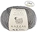 3 Pack (Ball) Gazzal Baby Wool XL Total 5.28 Oz / 328 Yrds, Each Ball 1.76 Oz (50g) / 109 Yrds (100m) Super Soft, Medium-Worsted Yarn, 40% Lana Merino 20% Cashmere Type Polyamide, Grey-818