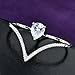 Mytys Love Forever Cubic Zirconia 2 Finger Ring Fashion Cocktail Statement Wedding Silver Ring