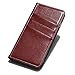iPhone 7 Plus Case, Genuine Cowhide Leather Wallet Case, Flip Book Cover with [Credit Card Holder] [Kickstand] For iPhone 7 Plus (Wine Red)