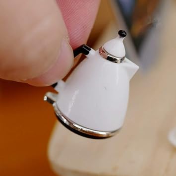 EDTara Mini Simulation White Kettle Toy for 1:12 Doll House Decoration