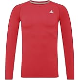 DEVOROPA Youth Boys Compression Shirt Long Sleeve Football Baseball Undershirt Quick Dry Sports Baselayer Crewneck
