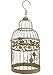 Metal Hanging Standing Bird Cage, Distressed Antique Green, Round (Large 7.5x18)