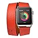 Kartice 40mm 38mm Genuine Leather Band,Luxury Genuine Leather Watch Band Strap Bracelet Replacement Wrist Band for Apple Watch Series 4 40mm,Series 3,2,1 38mm Sport and Edition.(Red1)