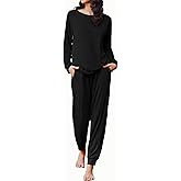 Ekouaer Soft Pajama Set Women Pullover Long Sleeve lounge Sets Jogger Pants Loungewear Sleepwear Sets with Pockets