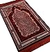 Modefa Turkish Islamic Prayer Rug - Soft & Comfortable Prayer Mat - Muslim Janamaz Sajada - Plush Velvet Praying Carpet for Men and Women - Ramadan or Eid Gift - Geometric Floral Ipek (Red)