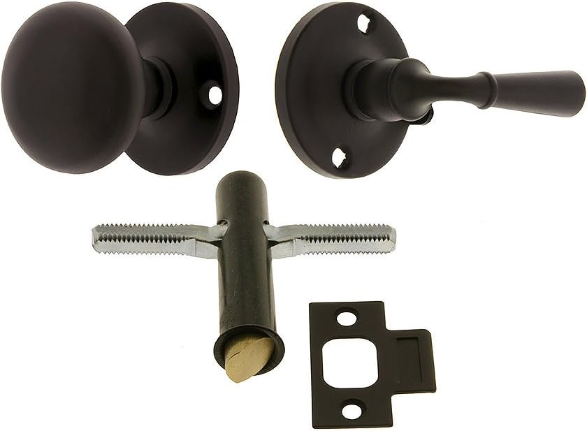 Classic Screen Door Latch Set With 1 3/4" Backset In Oil-Rubbed Bronze