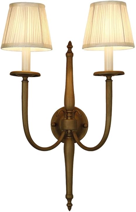 Amazon.com: Retro LED Wall Lamp, Fabric Bedside Lamp, E14 Double-Headed