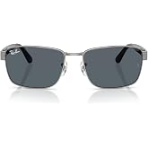 Ray-Ban RB3750 Square Sunglasses for Men for Women | In Gunmetal, Black &amp; Copper. Metal frame. Sizes: 59/62mm.