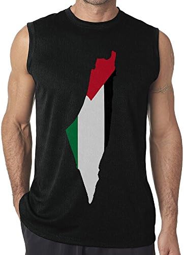 Men Flag Map of Palestine Muscle T-Shirts for Training
