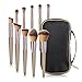 MAANGE 10 Pcs Travel Face Makeup Brushes Professional Eye Foundation Makeup Brush Set Small Soft Blending Makeup Brushes Set Kit with Case Black Bag