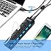 Multi Port USB Splitter, 7 in 1 USB Port 2.0 Hub with High Speed Individual ON/Off Switches and LEDs USB Port Expander (7-Port USB)