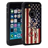 iPhone 5S Case,iPhone SE Case,iPhone 5 Case,Rossy Camo American Flag Design Shock-Absorption Hard PC and Soft Silicone Dual Layer Hybrid Armor Defender Protective Case Cover for Apple iPhone 5S/SE/5