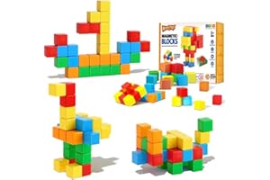 KAEILORU Magnetic Blocks for Kids Ages 3-5 4-8 Magnetic Building Blocks for Toddlers Magnet Cubes Sensory Creative Learning Toys Gift for Kids 3 4 5 6 7+Year Old Boys Girls Birthday