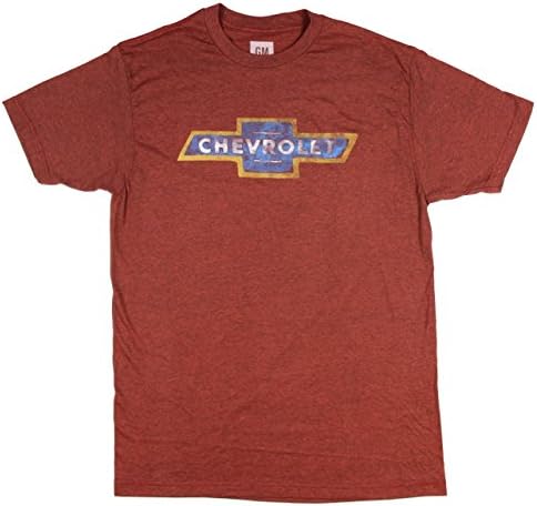 GM Chevrolet Distressed Car Company Logo Adult Rust Men's T-Shirt Large