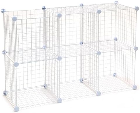 KC Store Fixtures 04136 Mini Grid Storage Unit, White, 6 Cubes, Pounds