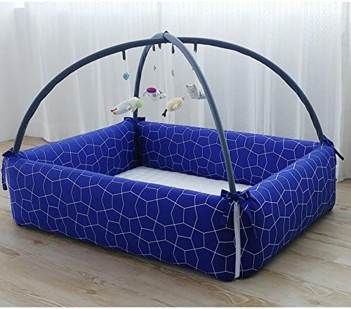 Maming Baby Bumper Bed Crib Newborn Baby Bumper Mat (Net Blue)